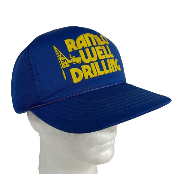 Vintage SnapBack Ramlo Well Drilling Sellout Blue Yellow OSFA Hipster 90s CLEAN - Picture 10 of 16